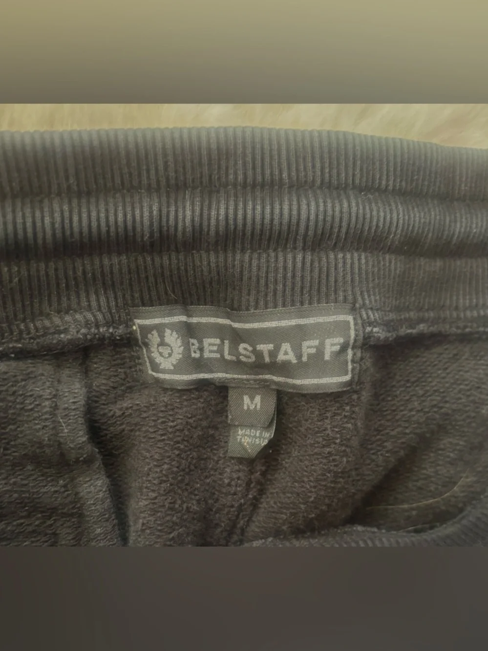 BELSTAFF Mens Blackwater Tapered Moto Cargo Sweatpants Joggers Black Size Medium